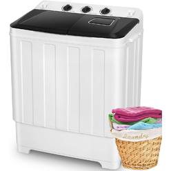 Nictemaw Portable 30LB Capacity Washer(19Lb)&Dryer(11Lb) Combo 2 In 1 Compact Twin Tub Washing Machine w/Built-in Drain Pump&Time Control