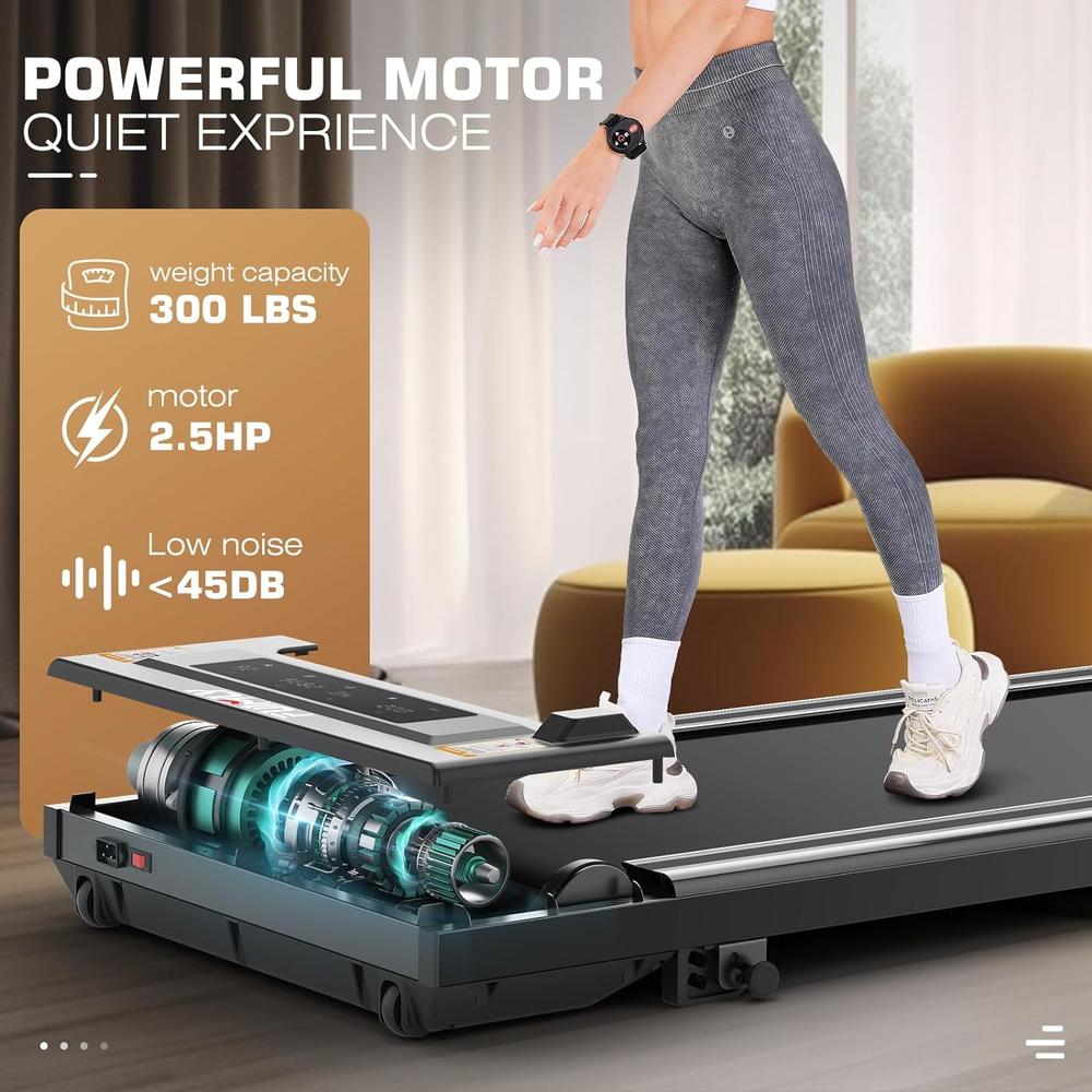 Ancheer 2.5HP Walking Pad Under Desk Treadmill w/ncline& LED Touch Screen& Remote Control, 300lbs Weight Capacity, Installation-Free