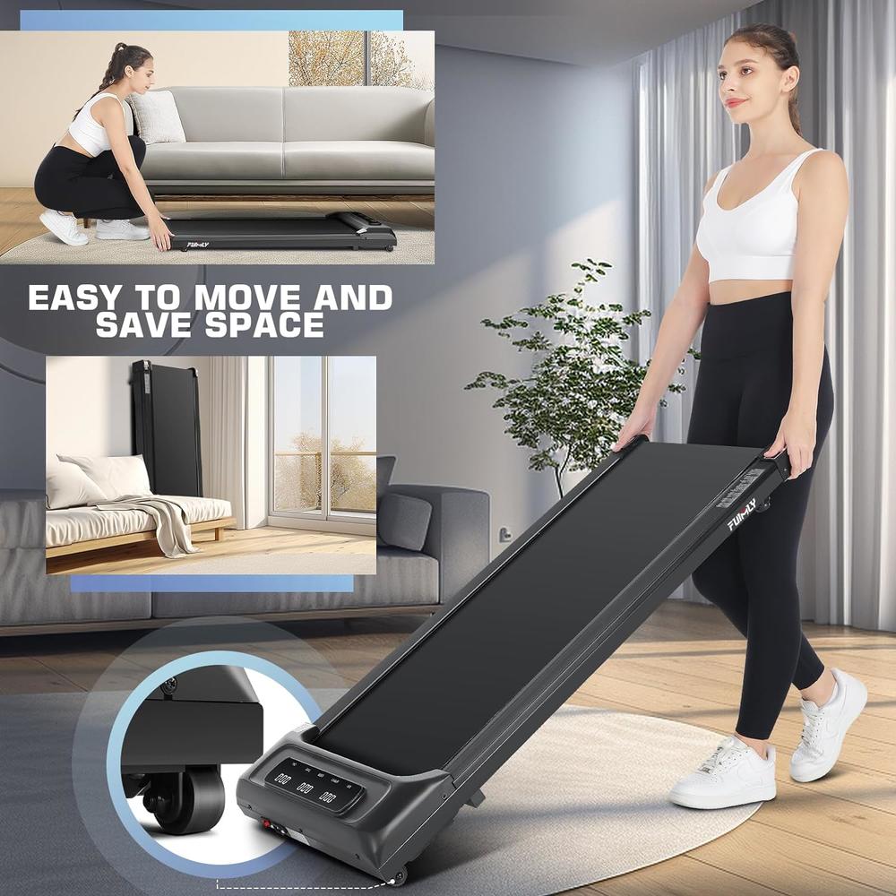 Ancheer Portable Quiet Walking Pad Treadmill, Home Office Under Desk Treadmill w/App & Remote Controlled&LED Display, Installation-Free