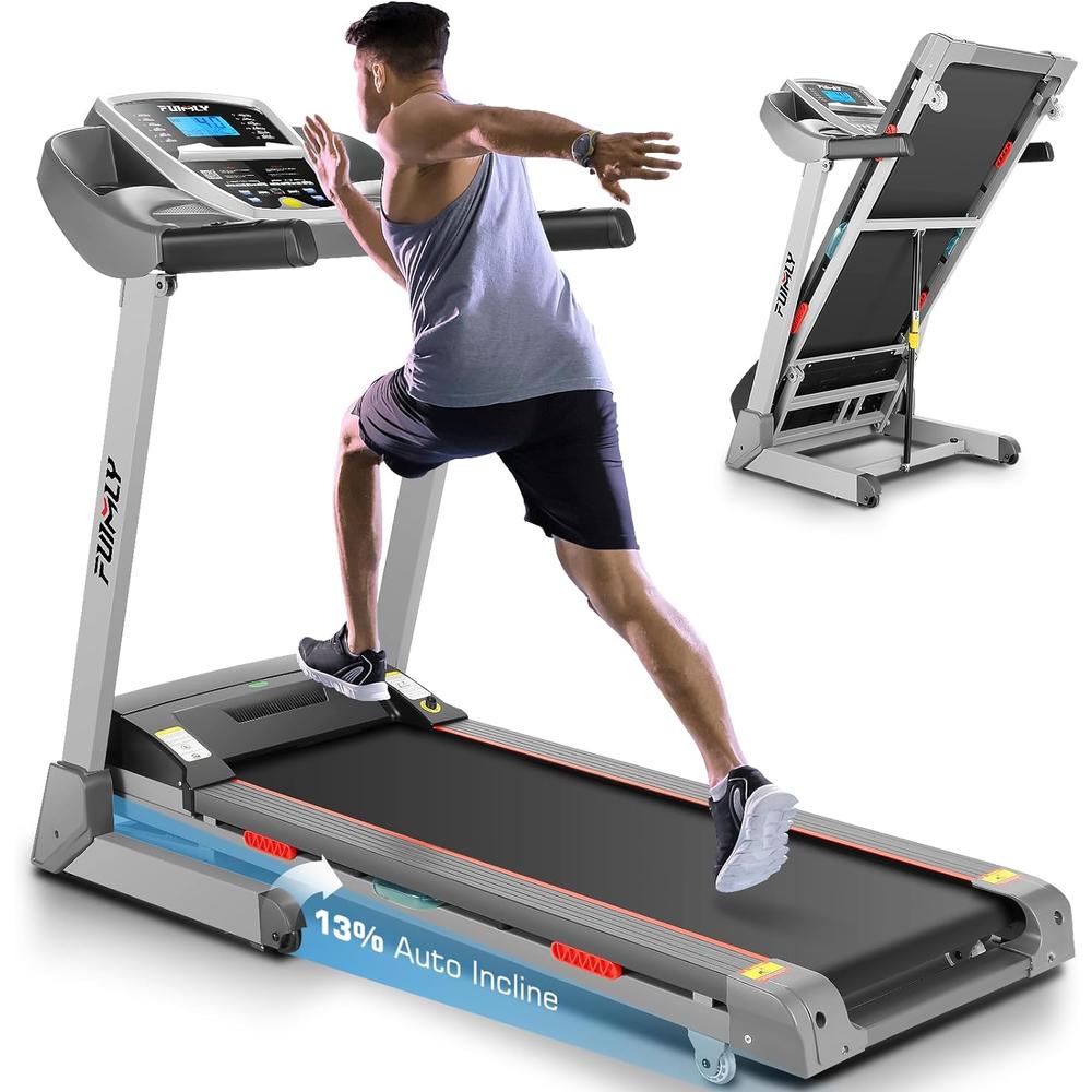FUNMLY Treadmil for Home with Auto Incline&APP&Bluetooth Audio Speakers,300LBS Capacity Walking Running Machine for Home/Gym Cardio Use