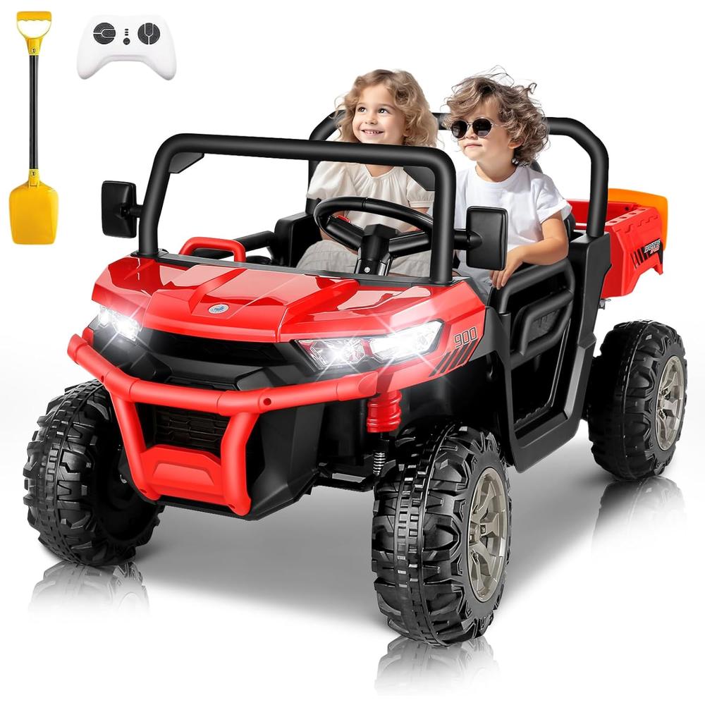 Dreamer 24V Kids Ride on Toy Truck Car with Remote Control, 2 Seater Ride on Truck Car w/ 2x200W Motor, Electric Battery Powered Ride on
