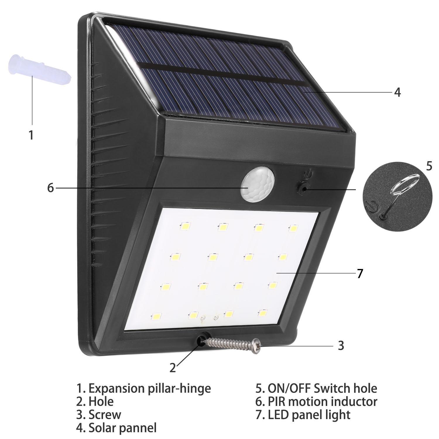 Wingo 16 Led Solar Lamp Motion Sensor Wall Mounted Outdoor Wingo 16 Led Solar Lamp Motion Sensor Wall Mounted Outdoor Waterproof Garden Lawn Path Security Light