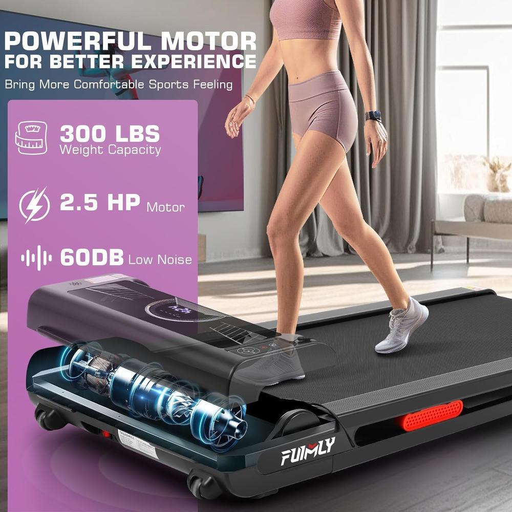 Ancheer 2 in 1 Under Desk Treadmill, Electric Treadmills for Home 300lbs Weight Capacity, Smart App & Bluetooth Remote Control Running
