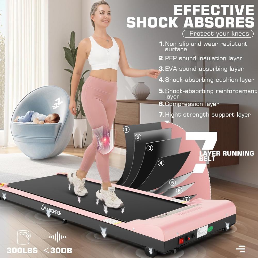 Ancheer Walking Pad Under Desk Treadmill w/Remote Control&LED Screen, Electric Ultra-Quiet Treadmill, Installation-Free, 300lbs Capacity