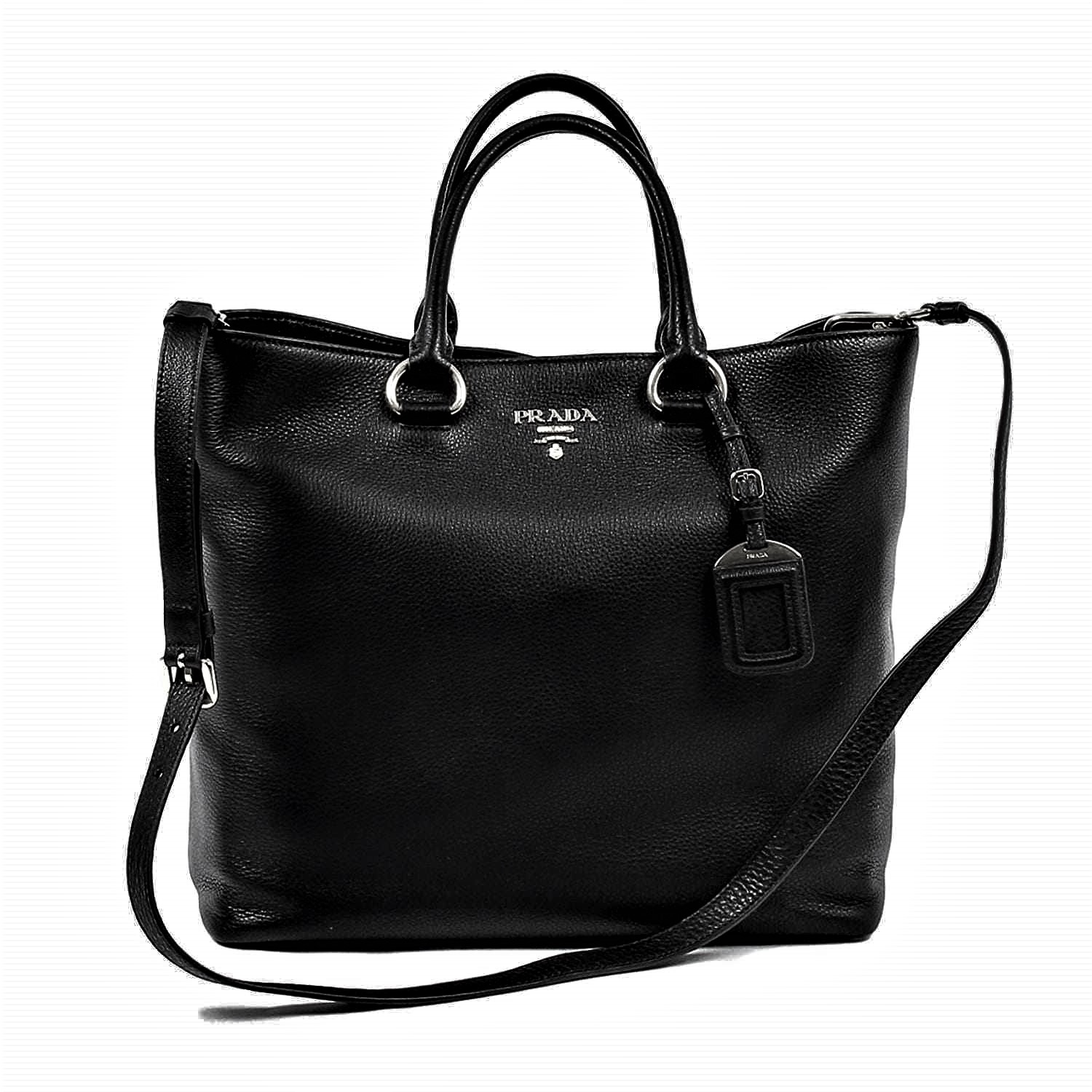 Tote Bags On Sears Prada Women S Vitello Leather Phenix Tote Bag 1bg865 Black