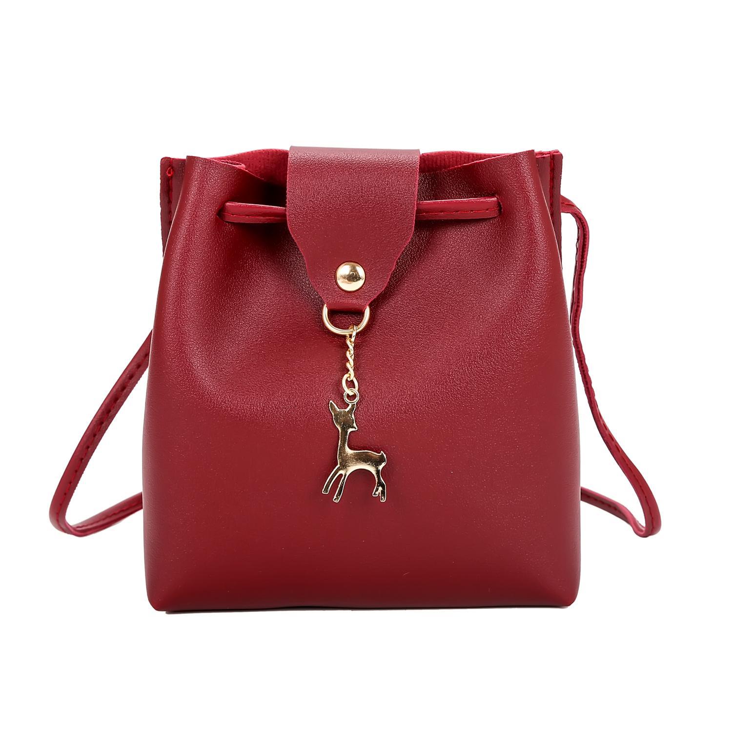 Shoulder Bags Handbags Wallets Sears Hot Style Women Fashion Solid Synthetic Leather Small Bucket Bag Shoulder Handbag