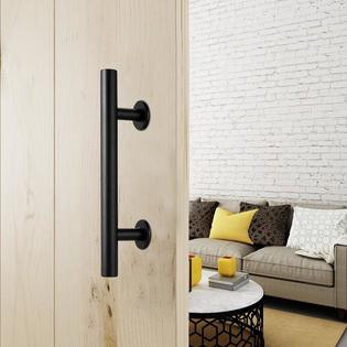 Seven Barn Door Handle Pull Set 12inch Black Stainless Steel