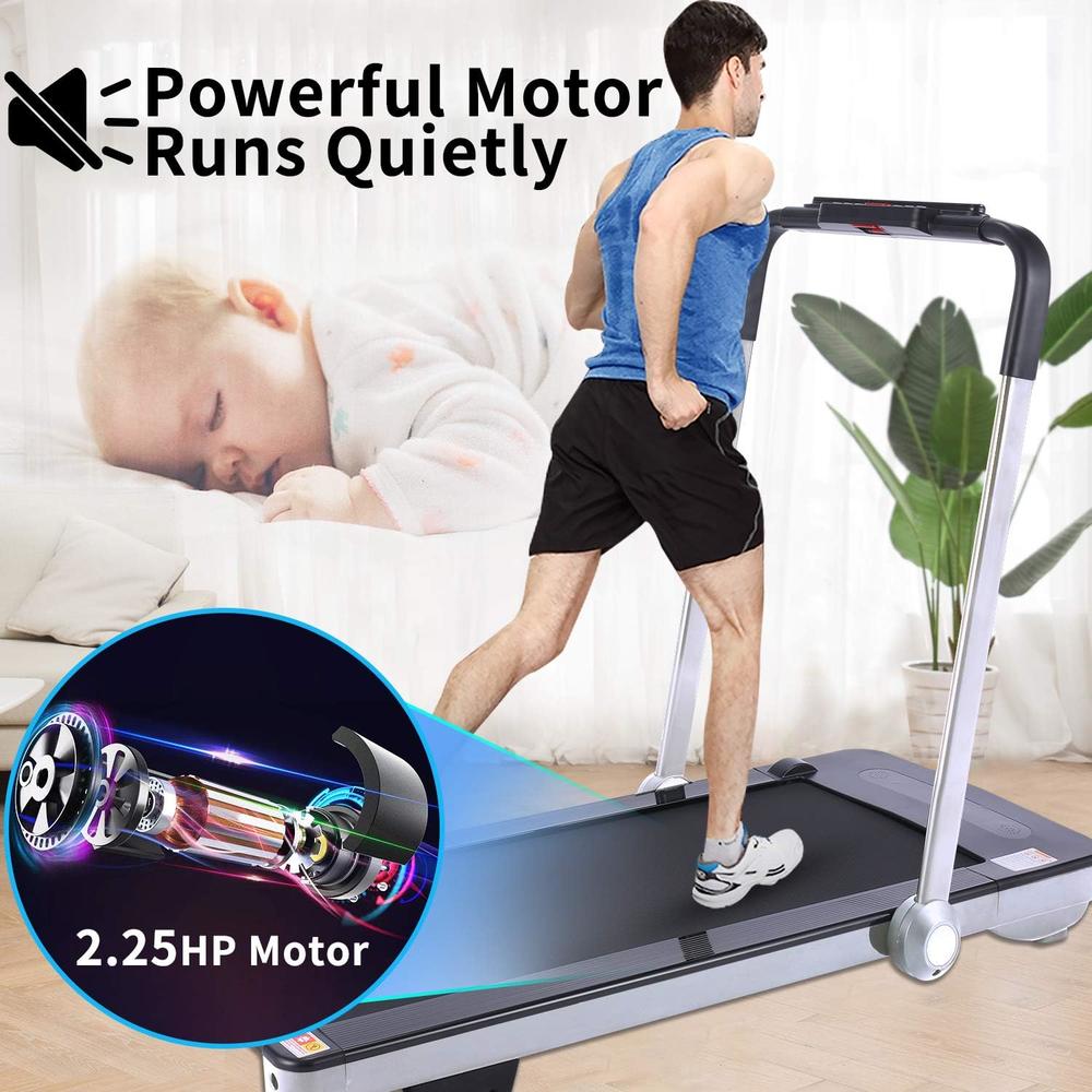 Ancheer 2 in 1 Under Desk Folding Electric Treadmill W/LED Display&Remote Control,Installation-Free, Home Walking Pad Running Treadmill