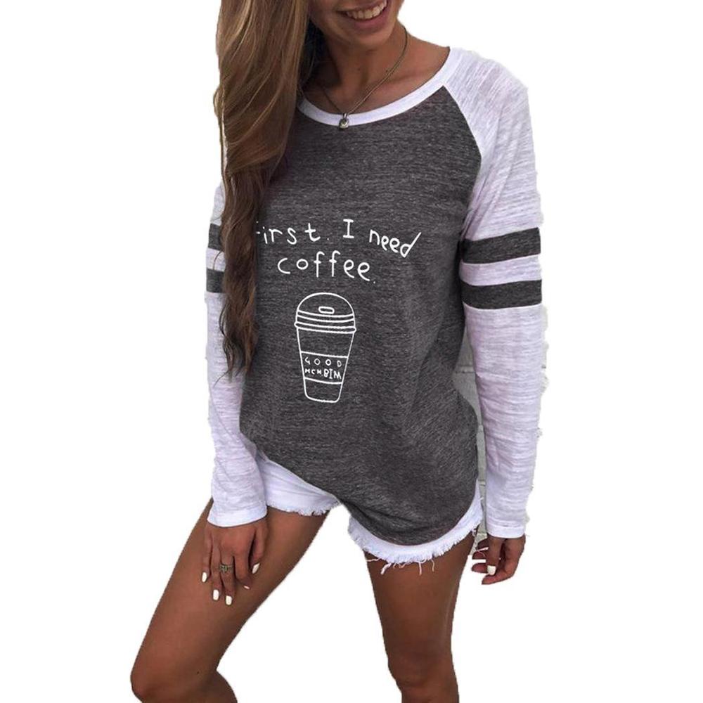 Tops Women Casual O Neck Long Sleeve Patchwork Pullover T Shirt Top