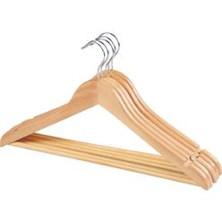 Closet Spice Solid Wood Hangers with Non Slip Pant Bars, Set of 40 (Grey)
