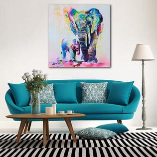 Best Deal Home Wall Art Painting Picture Multicolored Elephant