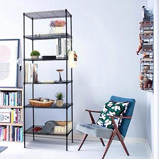 Devo 6 Shelf Wire Shelves Metal Shelves Shelving Units Adjustable Storage Rack Organizer For Kitchen Garage Closet