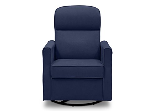 Delta Children Clair Slim Nursery Glider Swivel Rocker Chair Navy