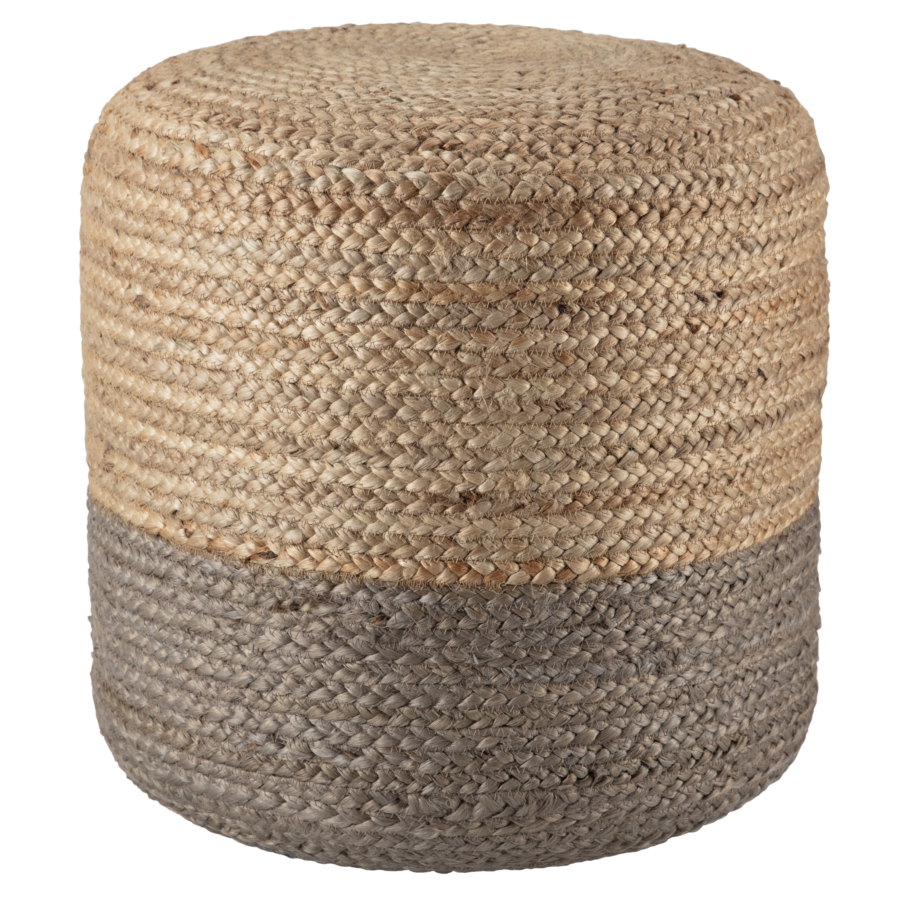 Jaipur Living Oliana Natural Ombre Taupe/ Beige Cylinder Pouf