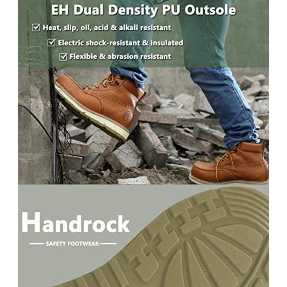 HANDPOINT CK302 Men's Boots Soft Toe Construction Work Shoes Brown