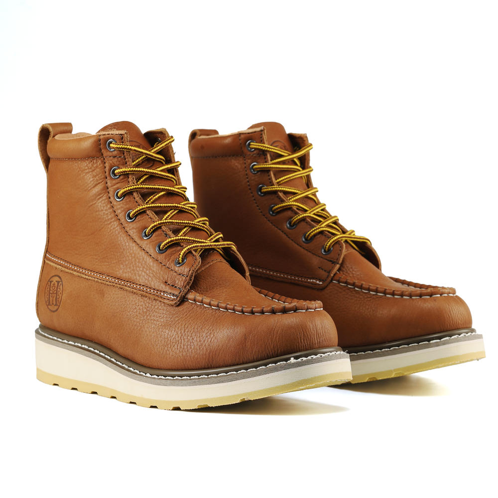 HANDPOINT Mens 6" Suretrack Soft Toe Slip Resistant Work Boots, Durable, Breathable, CK30-8494