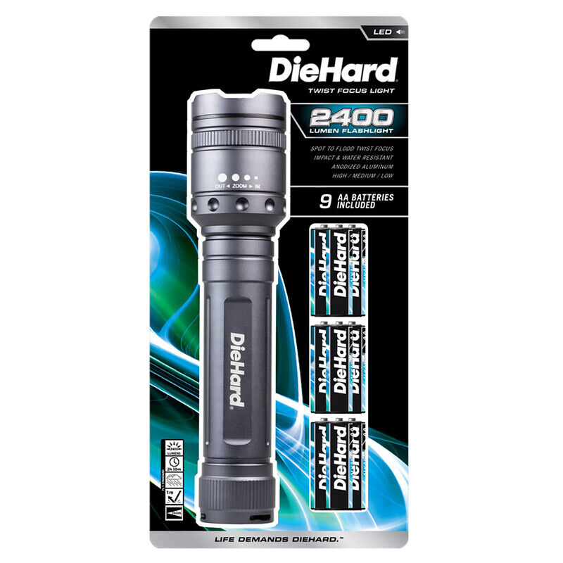 Dorcy Diehard 2400 Lumens Gray Led Flashlight Aa Battery