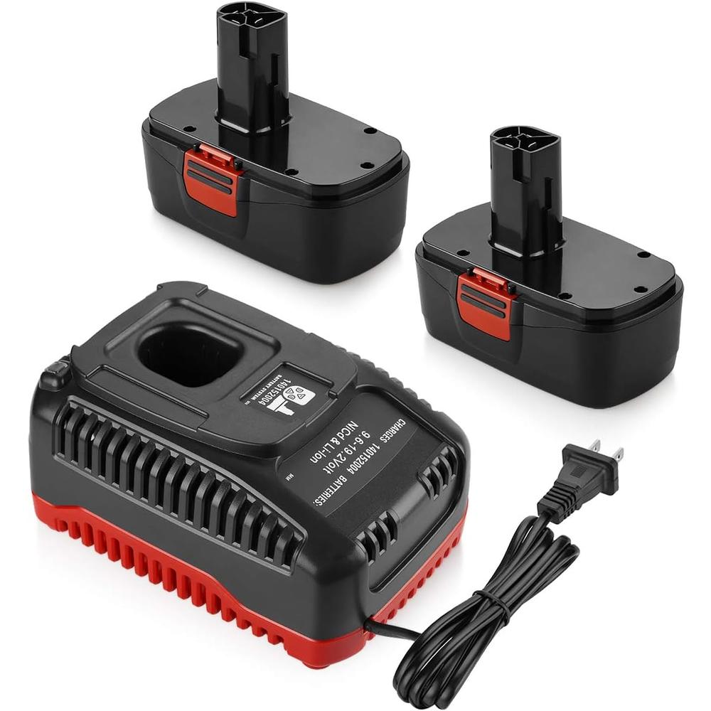 Direct factory 2pack Craftsman C3 19.2 Volt 3.0Ah Battery & Charger Compatible Lithium ion & NIMH