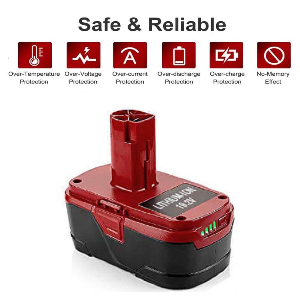 Direct factory 2pack 4.0Ah 19.2V Craftsman Battery C3 Compatible XCP 130211004 11045 315.115410 315.11485 Battery Compatible