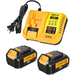 TeenPower 20V Battery and Charger Combo Replacement for Dewalt 20V Battery Charger DCB112 with Dewalt 12V 20V Max Lithium Battery DCB201