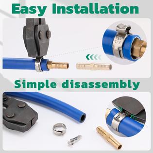 PEX Cinch Clamp Rings Kit (120 PCS), 5 Sizes in 3/8 1/2 5/8 3/4 1, 304 Stainless Steel Single Ear Hose Clamps for Plumbing and Pipe Fitting PEX Cinch Clamp Rings Kit (120 PCS), 5 Sizes in 3/8 1/2 5/8 3/4 1, 304 Stainless Steel Single Ear Hose Clamps for Plumbing and Pipe Fitting