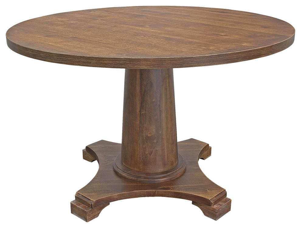 Best Master Furniture Carey Antique-Style Natural Oak Round Dining Table