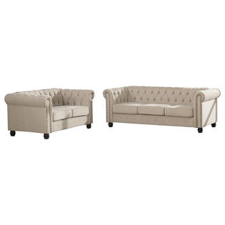 upholstered venice piece loveseat sofa beige