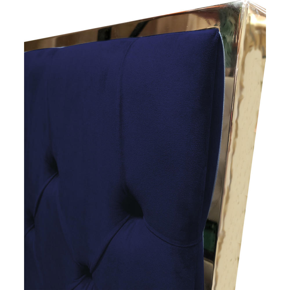 Best Master Furniture Kressa Upholstered Velour Bed, Blue, California King