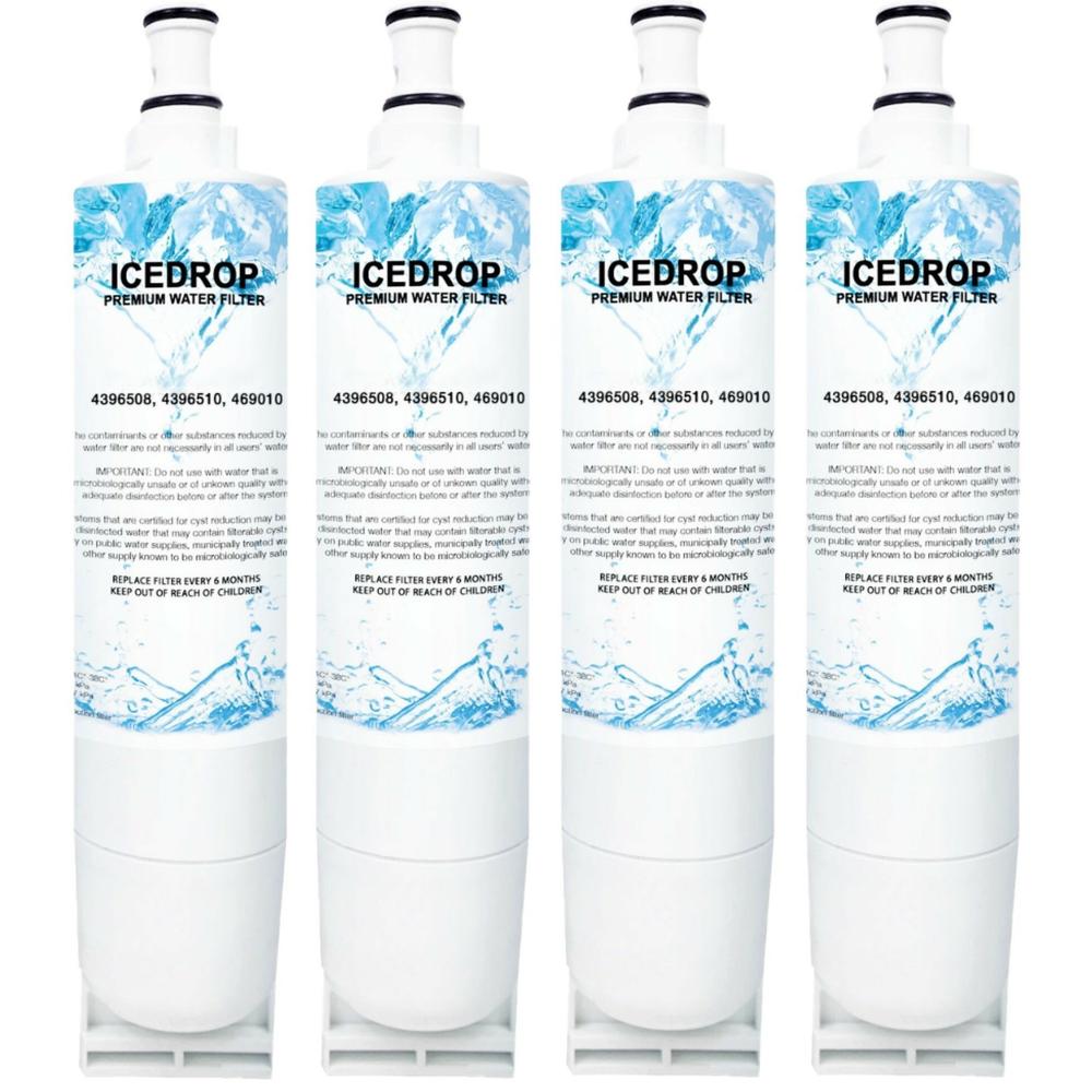 Ice Drop Refrigerator Water Filter Compatible With Kenmore 46-9010 EDR5RXD1 4396508 4396510 EveryDrop Filter 5 NLC240V (4 Pack)