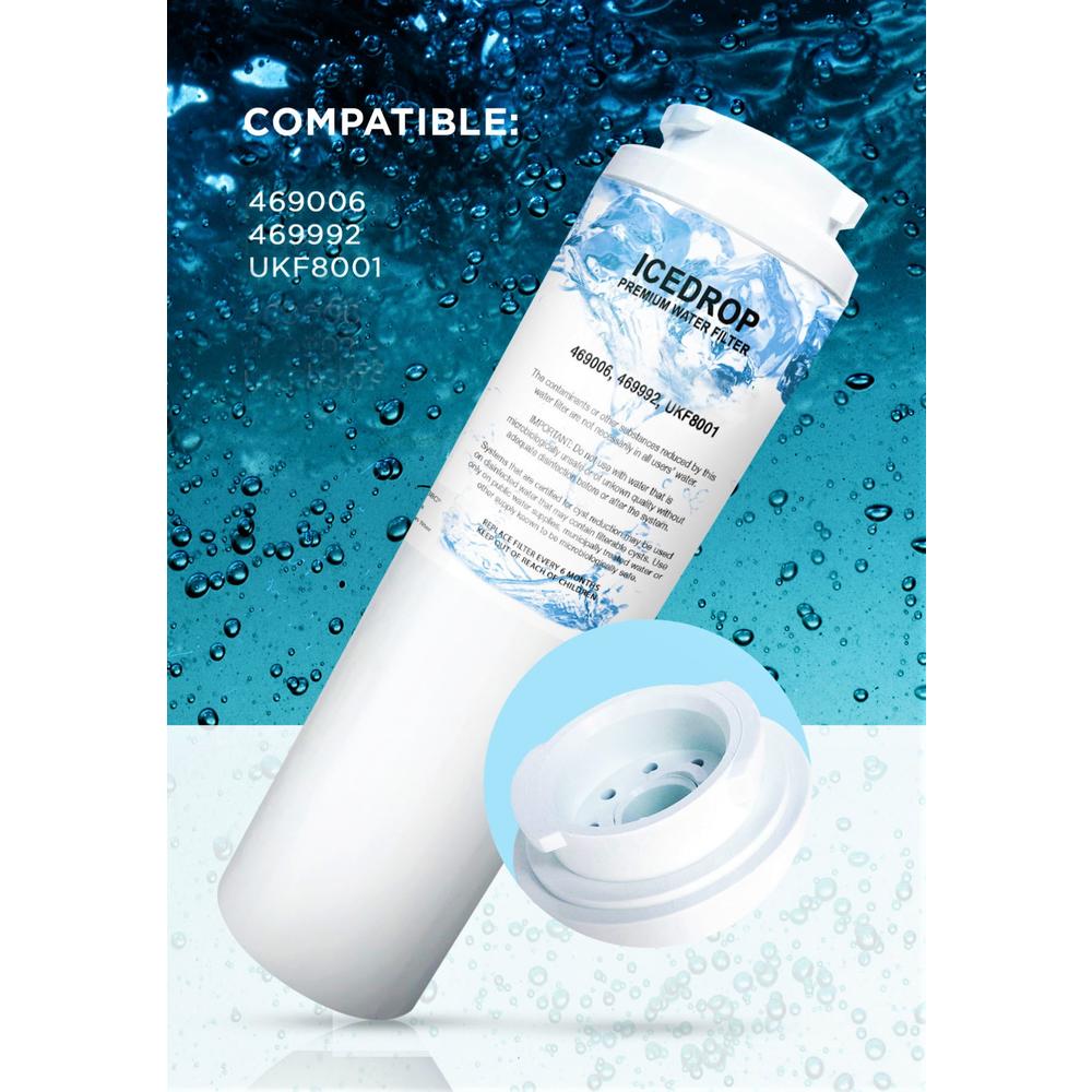 Ice Drop Refrigerator Water Filter Compatible With Kenmore 9006, UKF8001P UKF8001AXX-200, Filter 4  4396395 EDR4RXD1, 8171032, 1 Pack