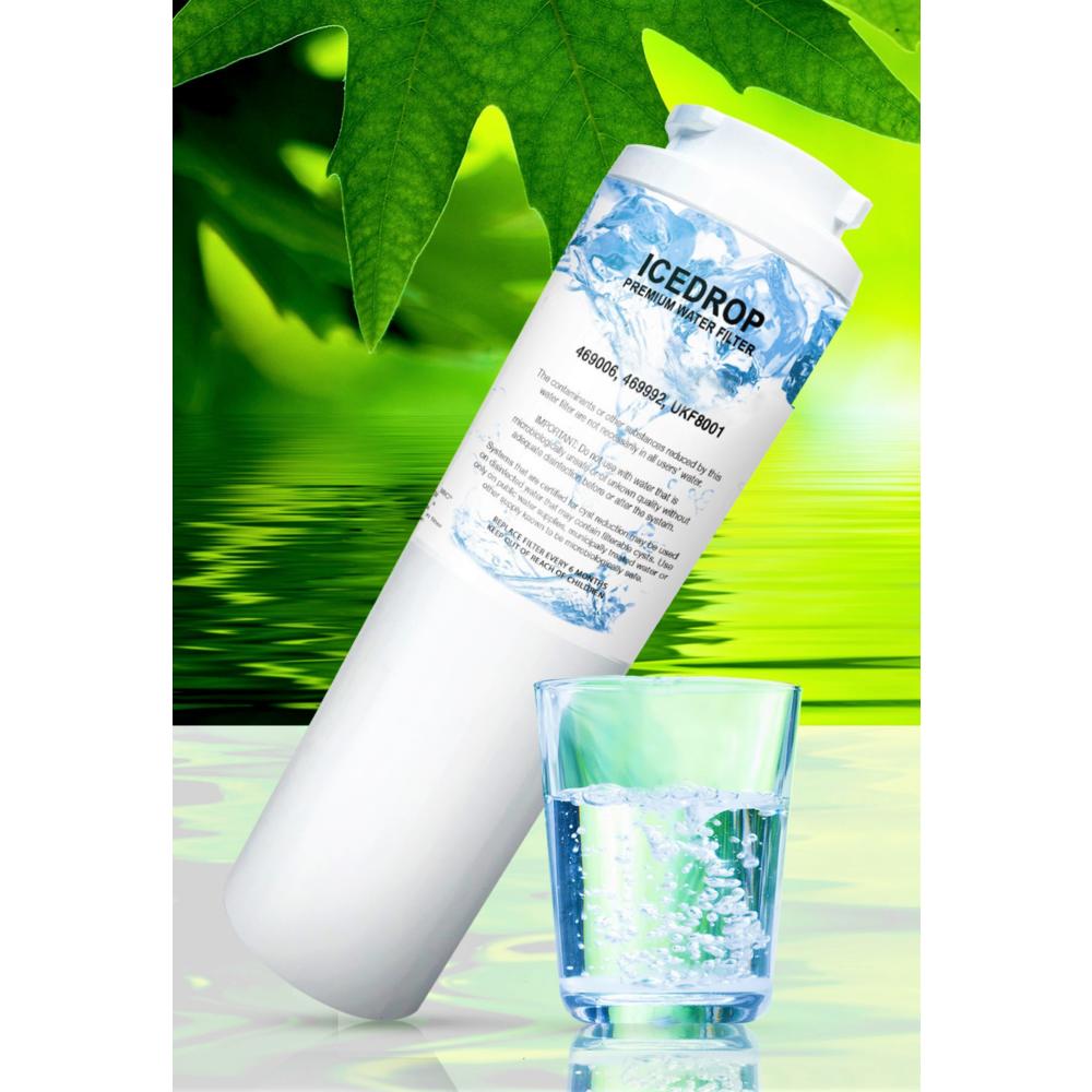Ice Drop Refrigerator Water Filter Compatible With UKF8001  4396395, 9005, 9084, 10672009010, 59673503201, 596500031, 3 Pack