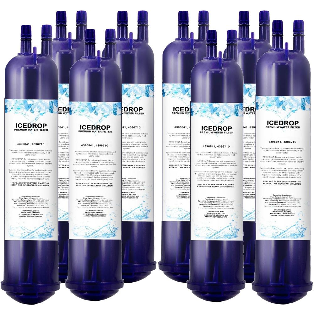 Ice Drop Refrigerator Water Filter Replacement Cartridge Compatible with Kenmore 4609020 4609030 TIKB2 4396841 EDR3RXD1 Filter 3 (8-Pack)