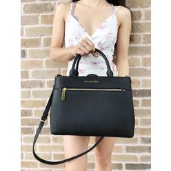 Michael Kors Handbags Wallets Sears Michael Kors Hailee Medium Satchel Bag Black Saffiano Leather