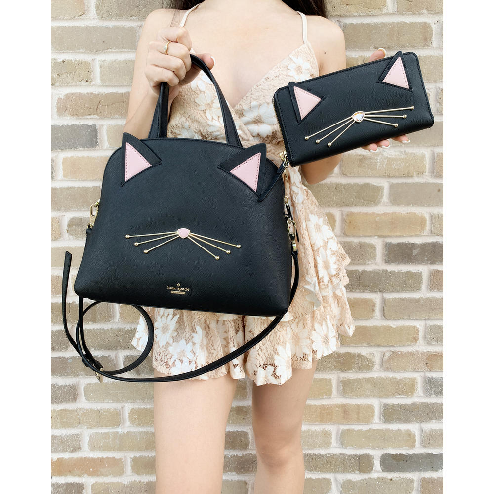 Kate Spade Cat S Meow Cat Lottie Satchel Bag Neda Wallet Set
