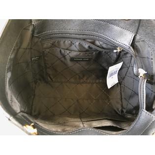 Michael Kors Jet Set Travel Chain Shoulder Tote Bag Black Saffiano Leather