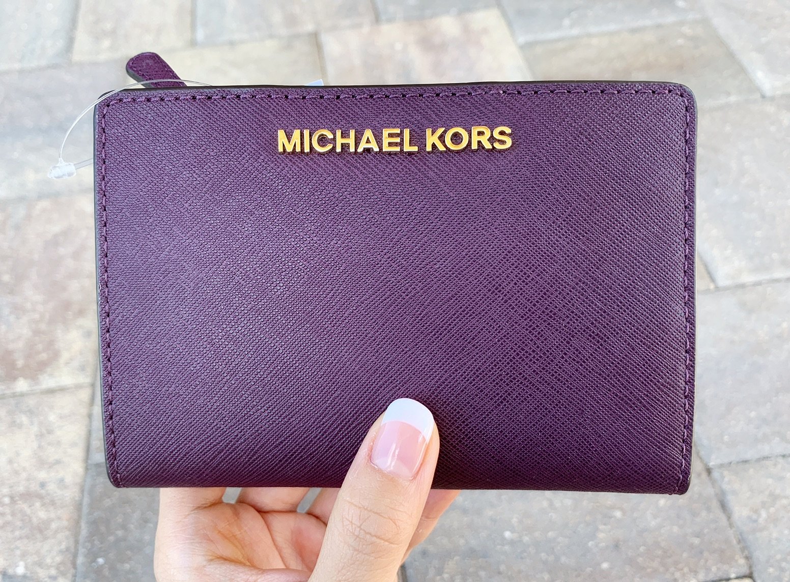 Michael Kors Medium Card Case Carryall Bifold Wallet Damson Purple ID ...