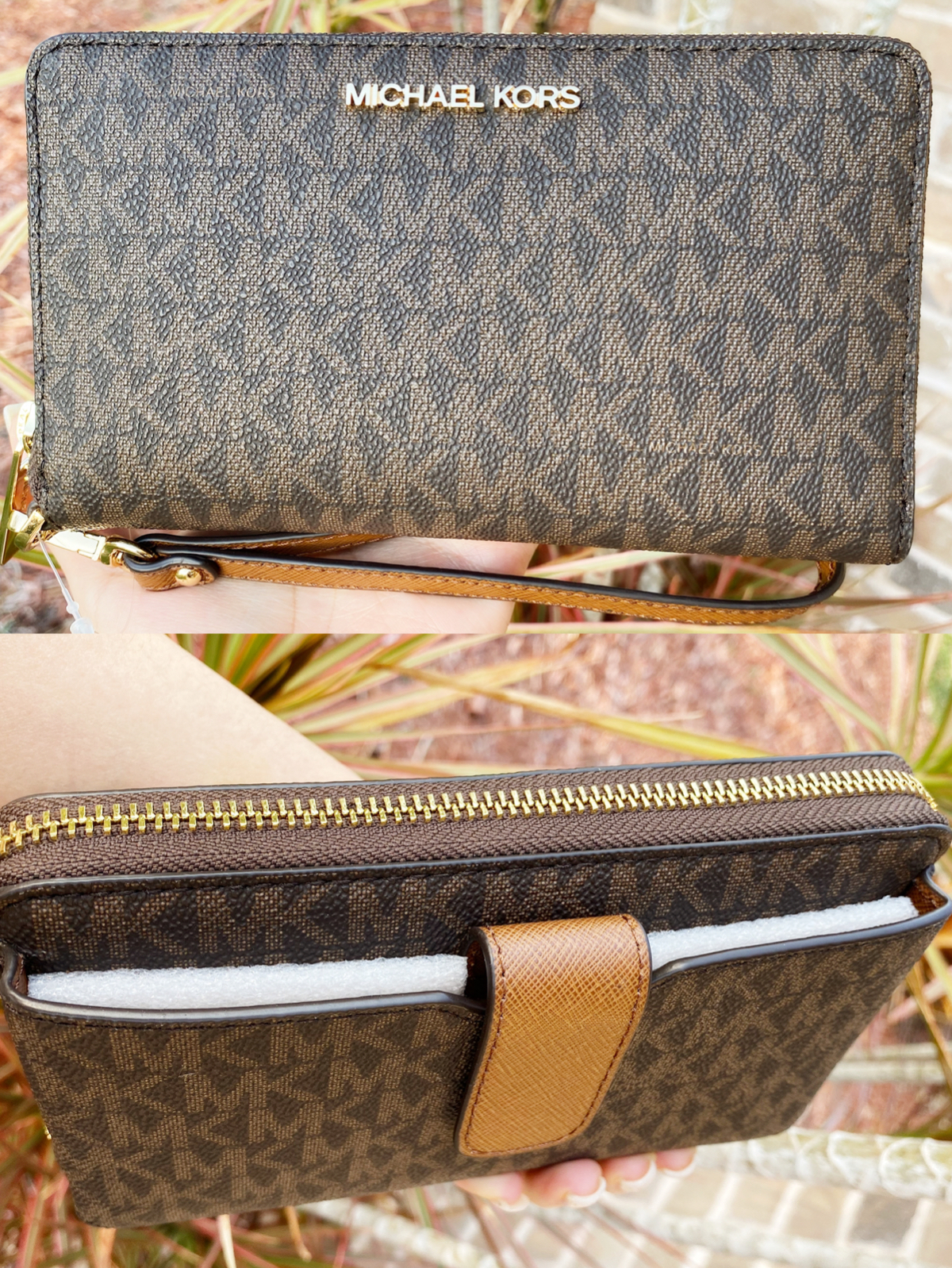 Michael Kors Jet Set Medium Zip Around Phone Holder Wallet