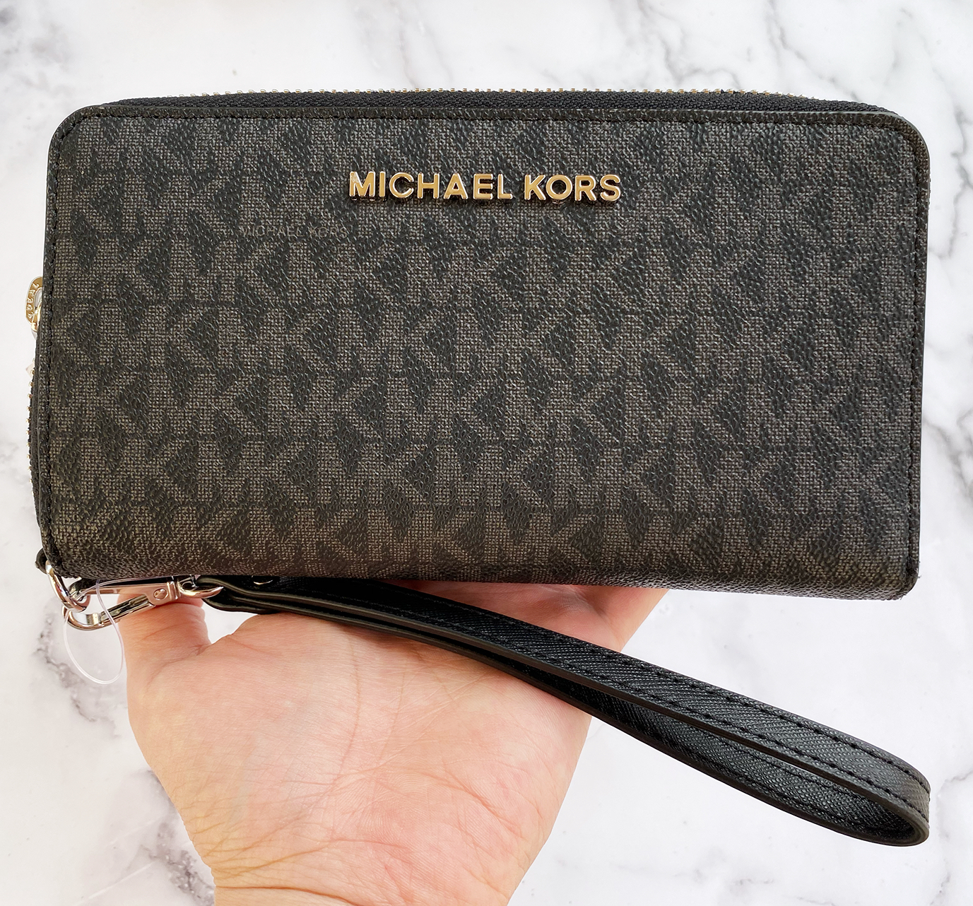 Michael kors logo signature large black wallets clearance