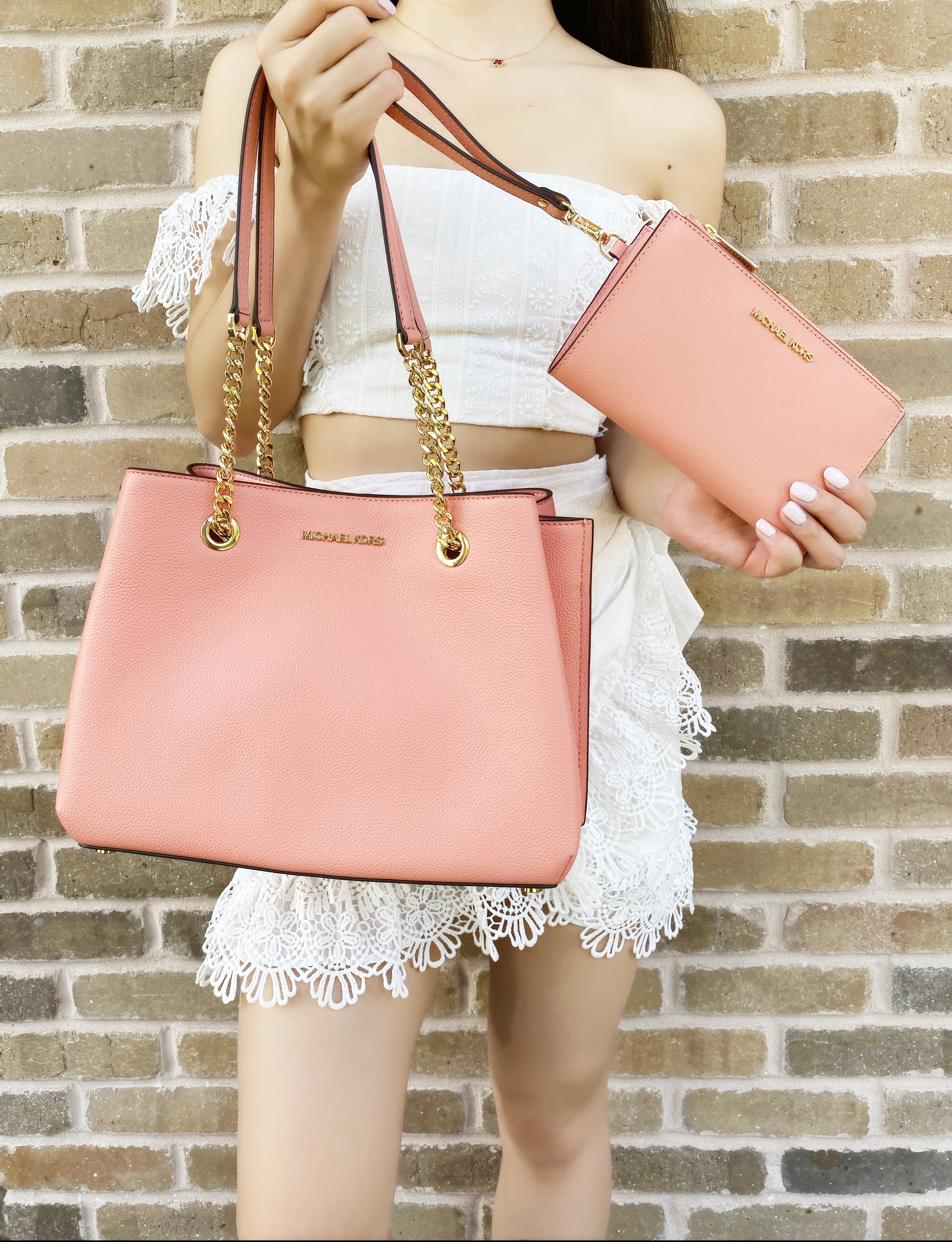 Michael kors purse peach Clearance