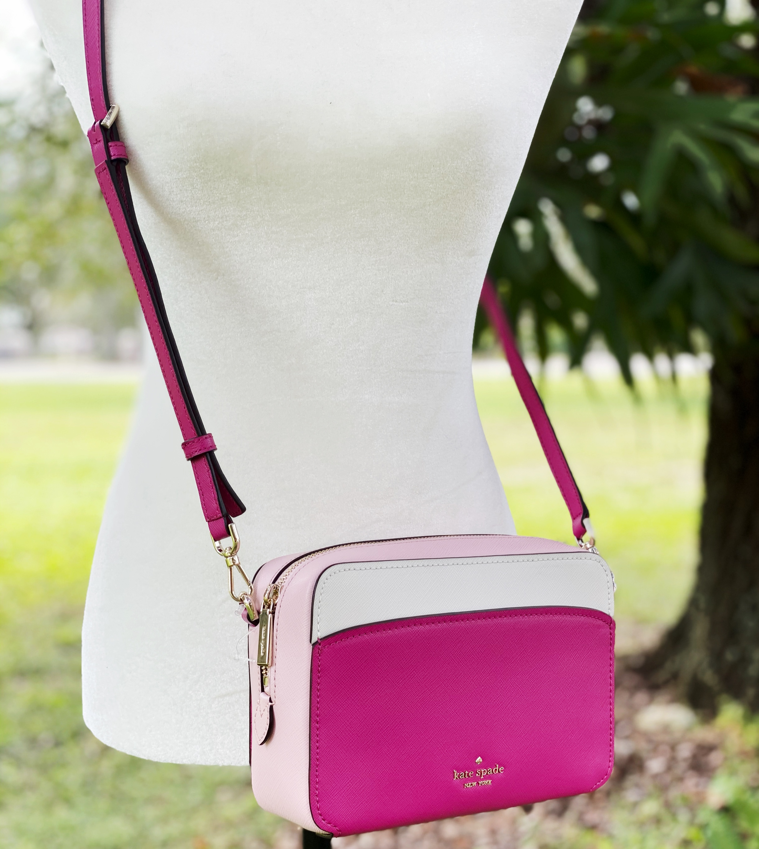 Kate Spade Staci Lauryn Colorblock Camera Bag Crossbody Pink Multi