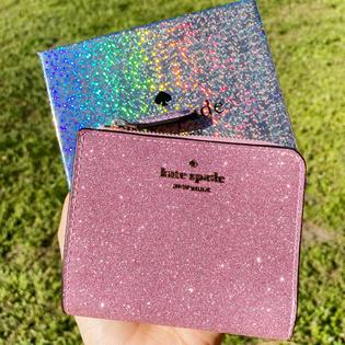 Kate spade pink glitter card holder Clearance