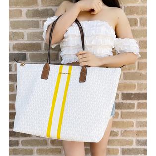 Michael kors large logo stripe tote Clearance