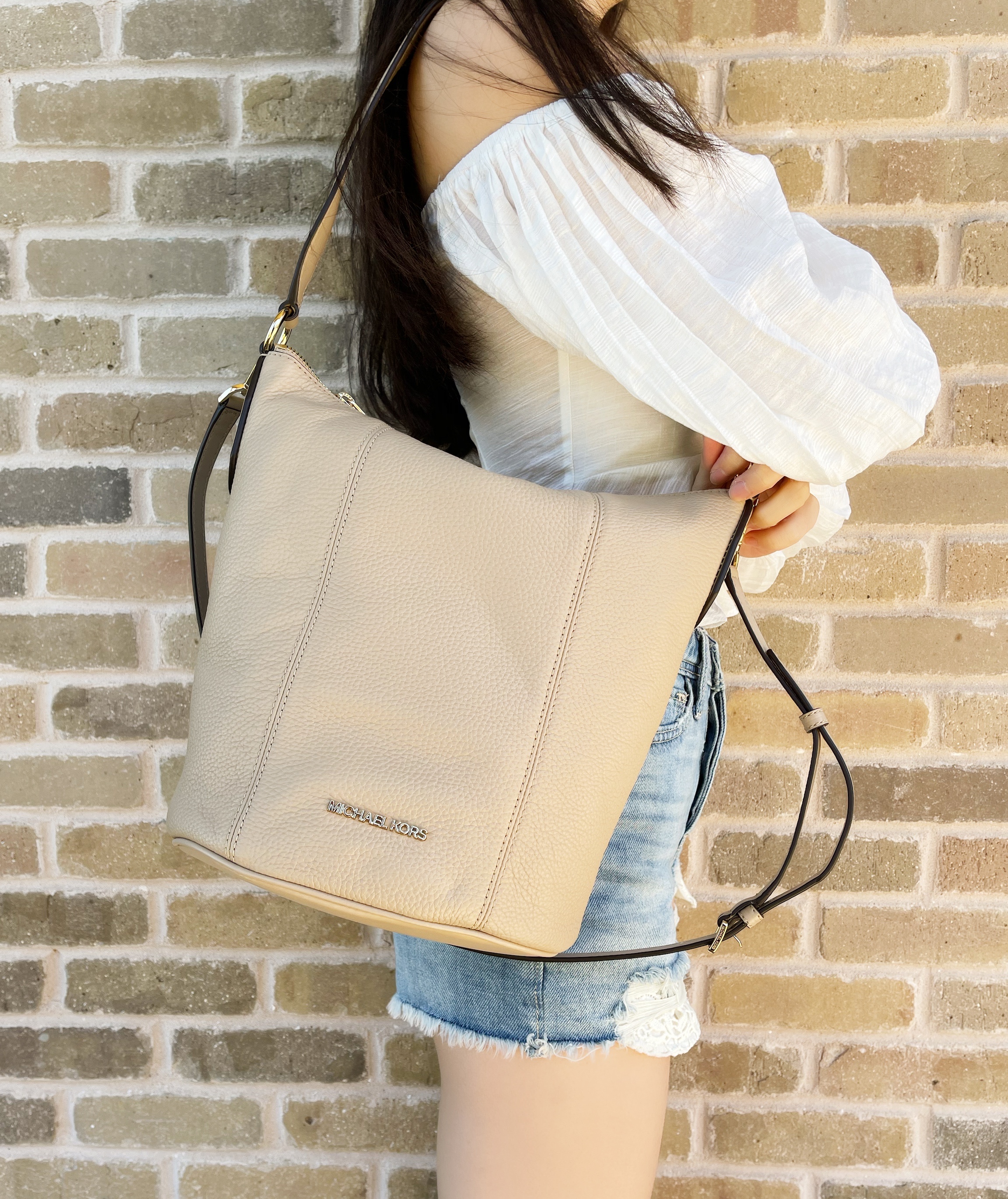 Michael kors brooke medium leather shoulder bag clearance