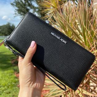 Kors Jet Set Michael Kors Black Zip Around Wallet Michael Michael