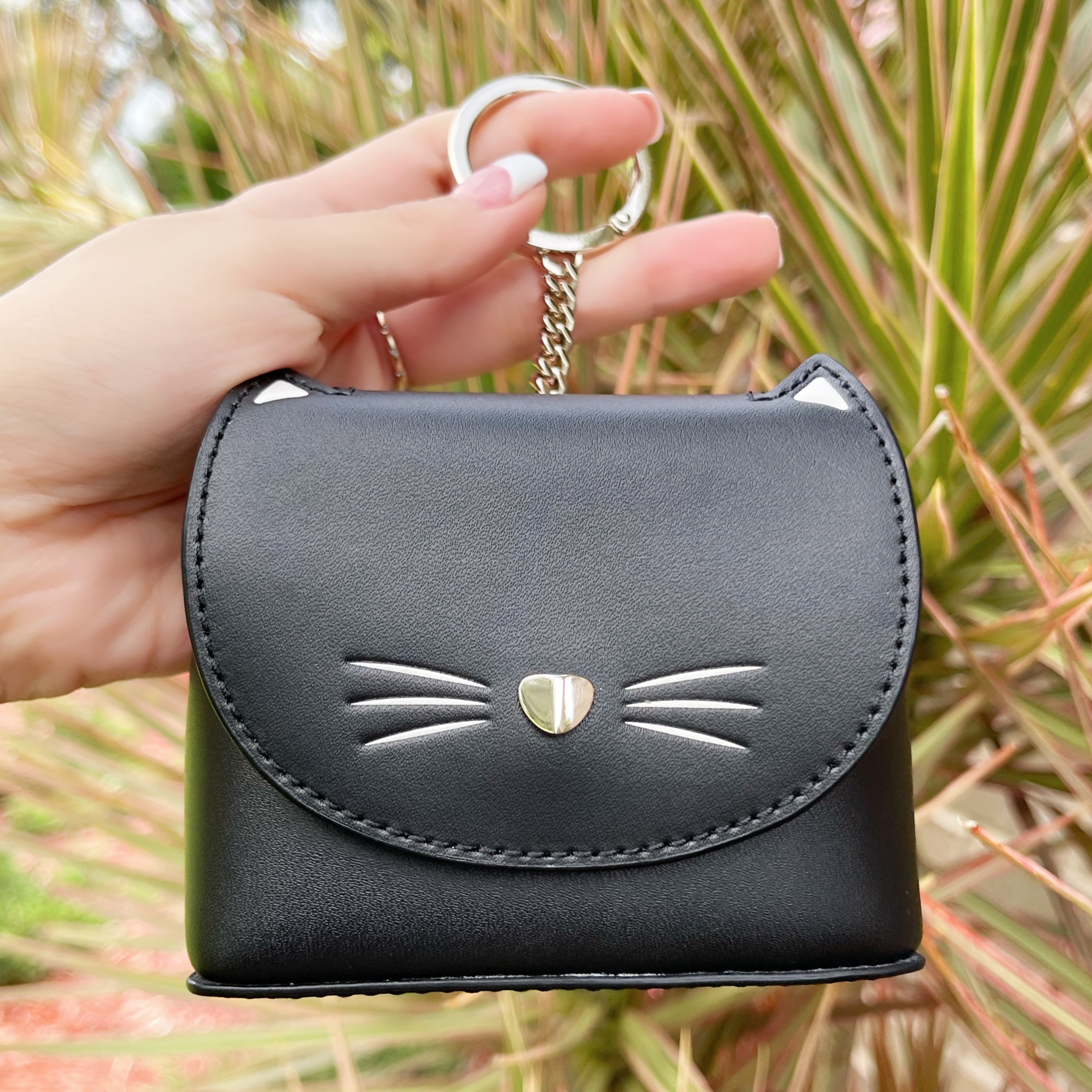 Vochtigheid Verwisselbaar Spreekwoord Kate Spade Black Cat Coin Purse Pouch Key Ring Fob Charm Novelty