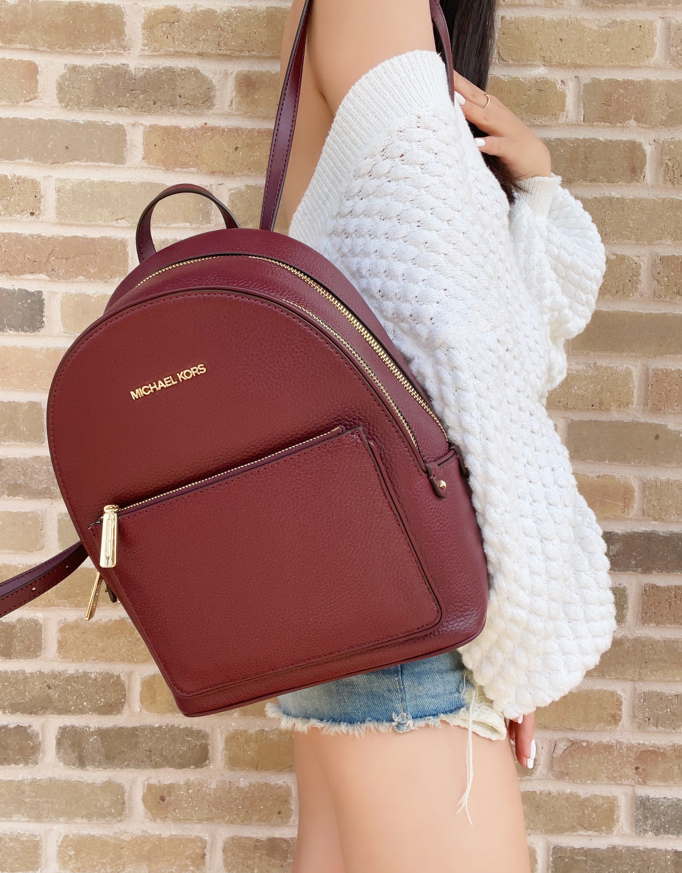 Michael kors backpack burgundy clearance