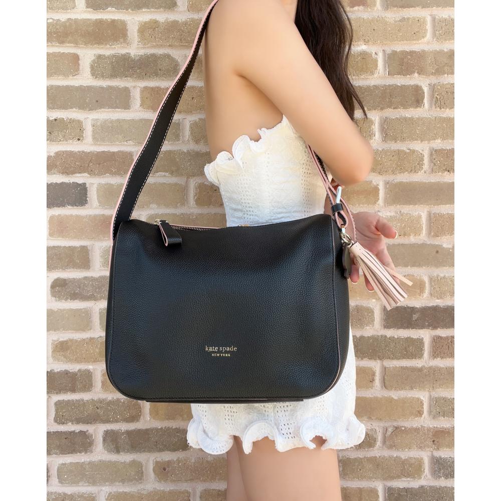 Kate Spade Anyday Medium Shoulder Bag Black Leather Tassel