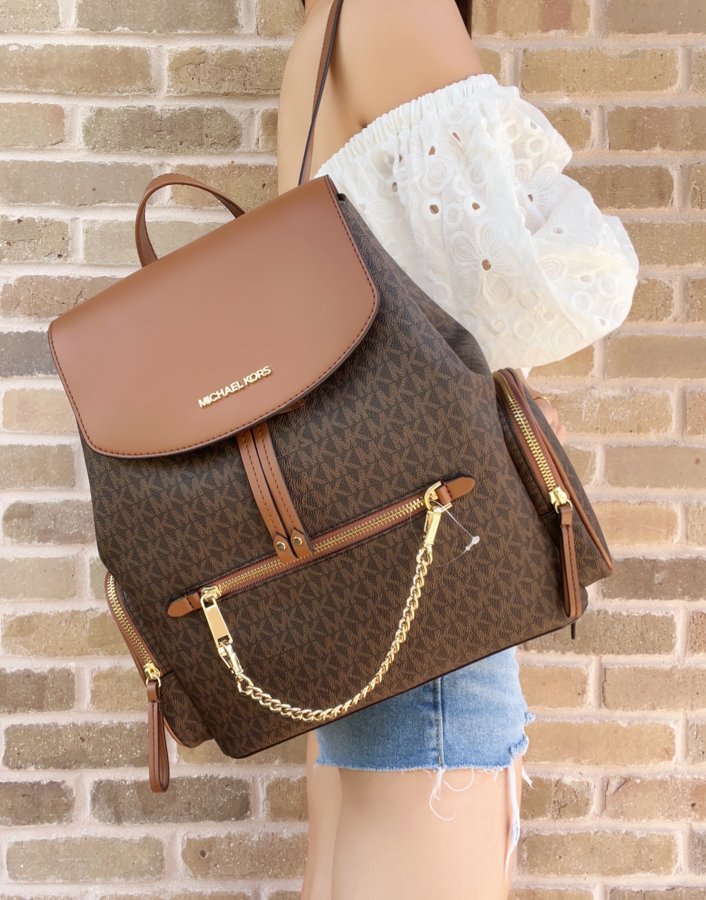 Michael kors lg chain backpack clearance