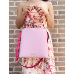 Kate Spade Darcy Large Bucket Bag Crossbody Shoulder Bag Palm Pink Colorblock