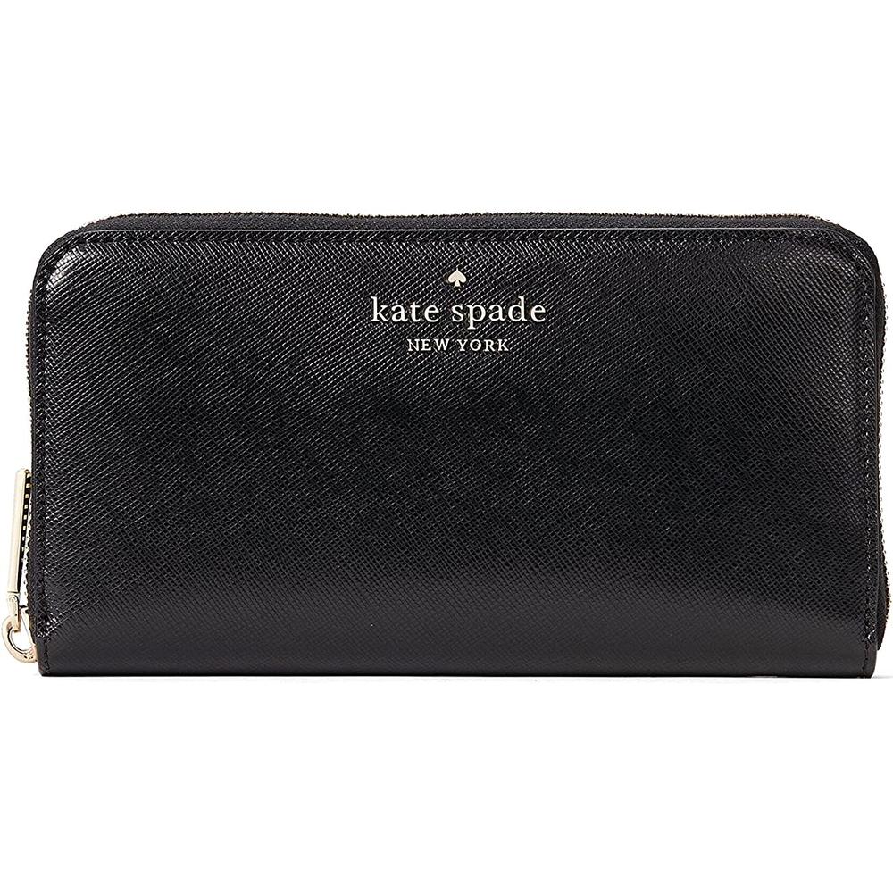 Kate Spade Staci Leather Zip Around Large Continental Wallet Black